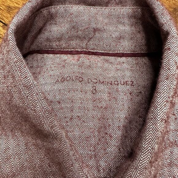 Adolfo Dominguez Mens Button Down Knit Shirt Maroon Size 3 Small US - Picture 5 of 5